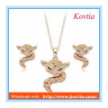 Fashion women and animal sex jewelry set dubai gold jewelry set fox accessories jewelry set